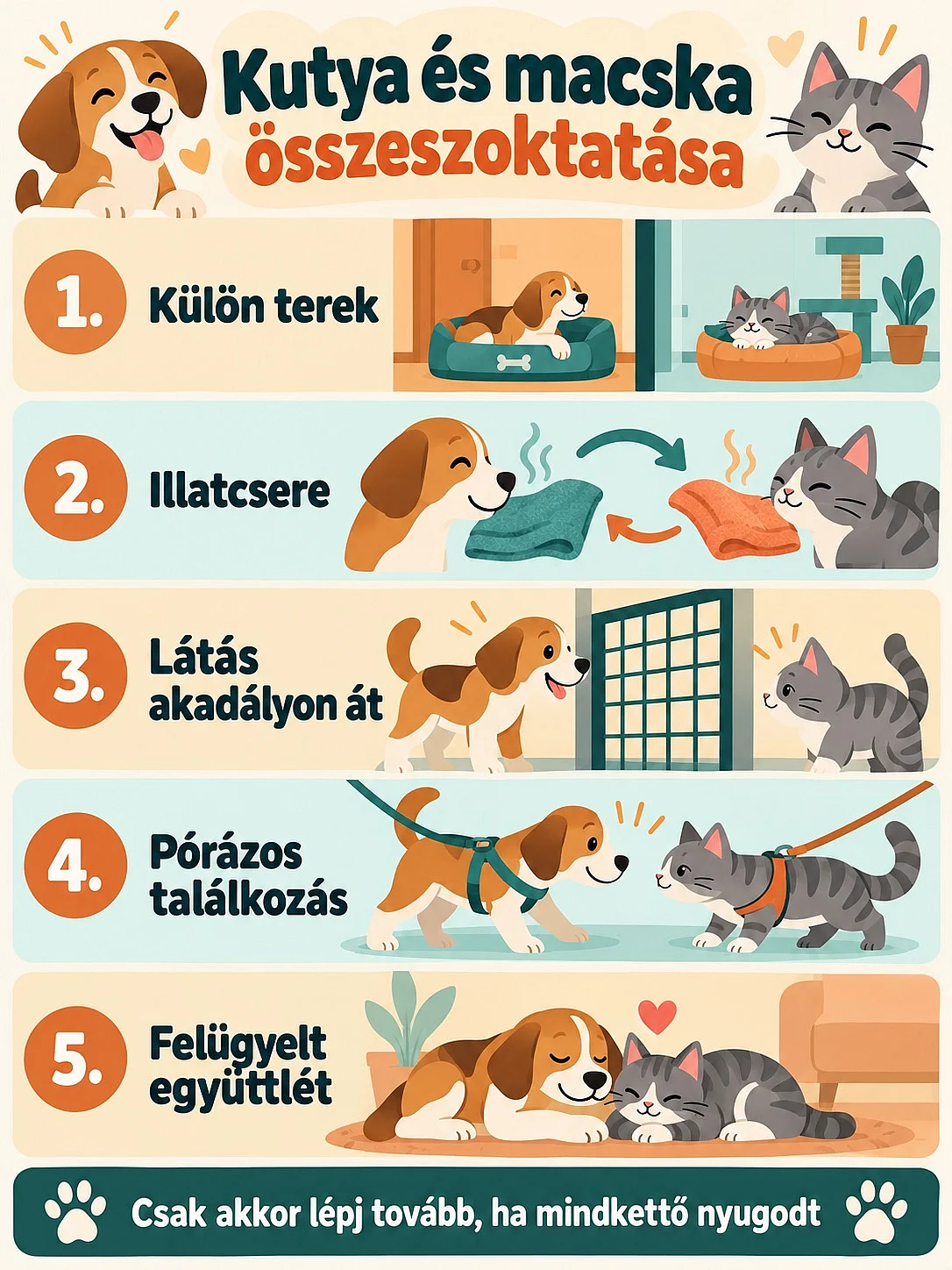 Kutya és macska összeszoktatásának öt lépése a külön terektől a felügyelt együttlétig