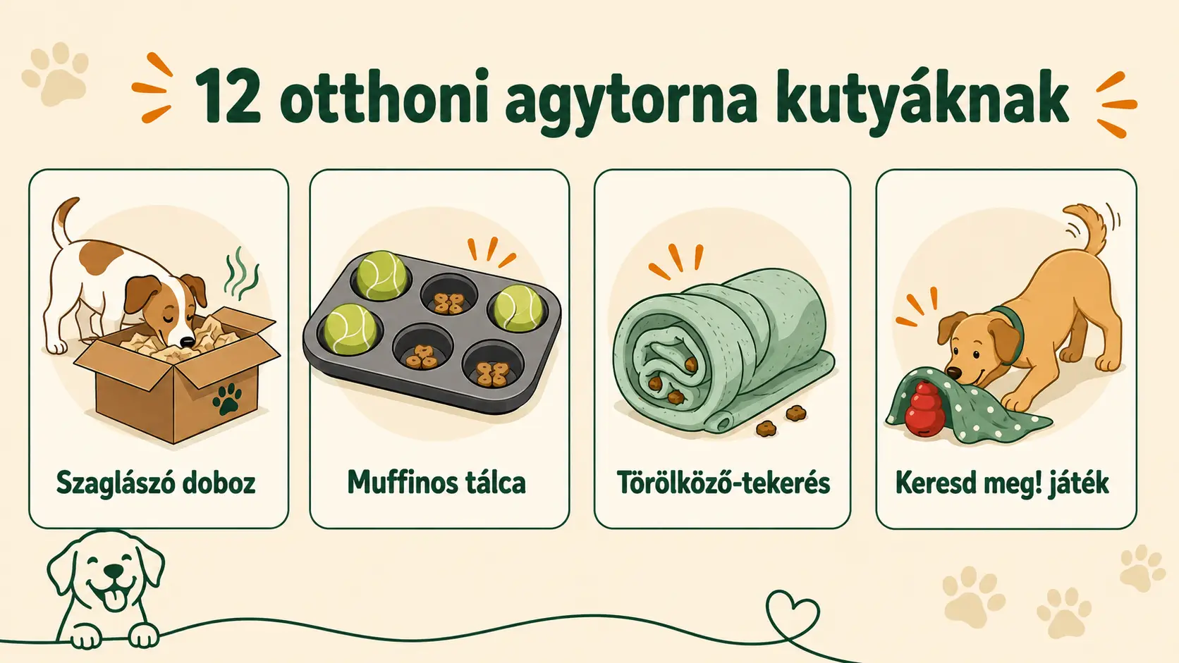 Mentális lefárasztás kutyáknak: 12 otthoni feladat