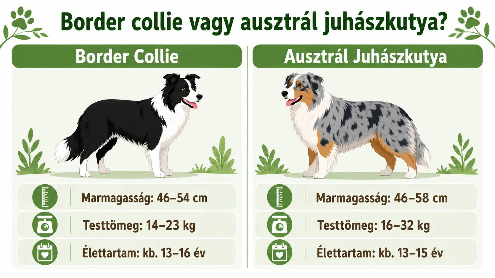 Melyk illik jobban hozz&aacute;d? Border Collie vagy Ausztr&aacute;l Juh&aacute;szkutya?